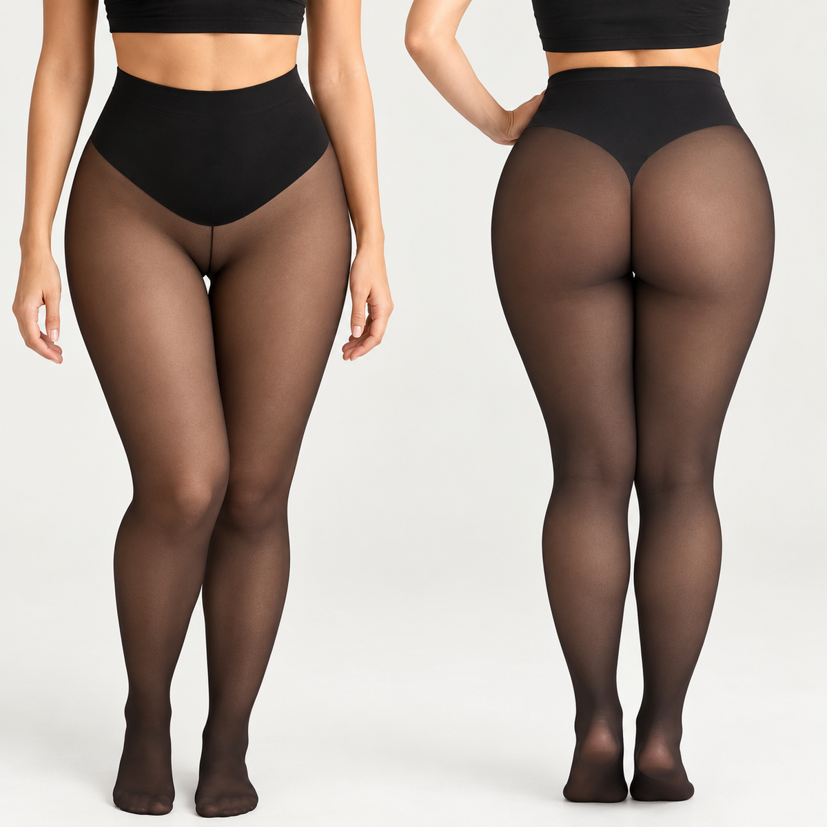 Gefütterte Fleece-Strumpfhose mit einer Naht