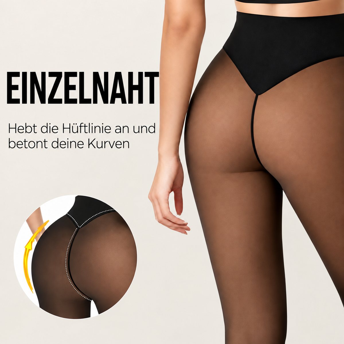Gefütterte Fleece-Strumpfhose mit einer Naht